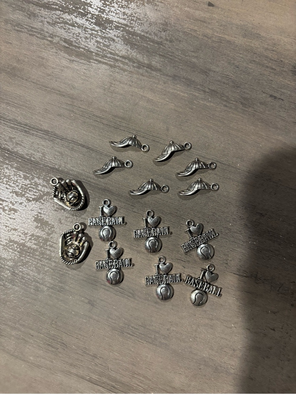 Silver Baseball Charm Set